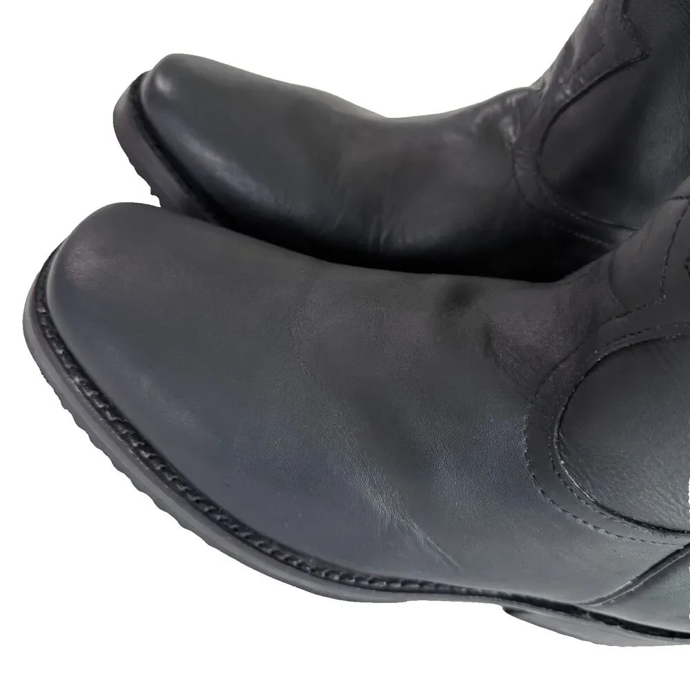 Bed Stu Oak Tree Farms Preacher Black Pull on Boots Bovine Leather Men Size 8.5